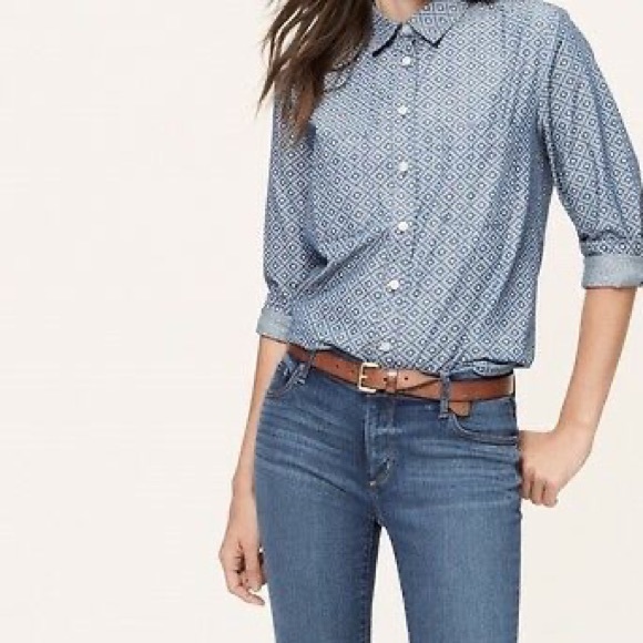 Ann Taylor Loft Diamond Button Down Shirt - Picture 7 of 7